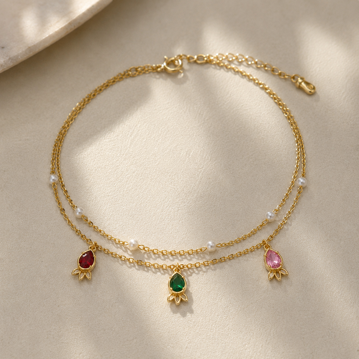 Vintage Pearl & Gemstone Bracelet