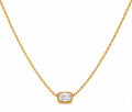 Radiant Bezel Solitaire CZ Pendant Necklace