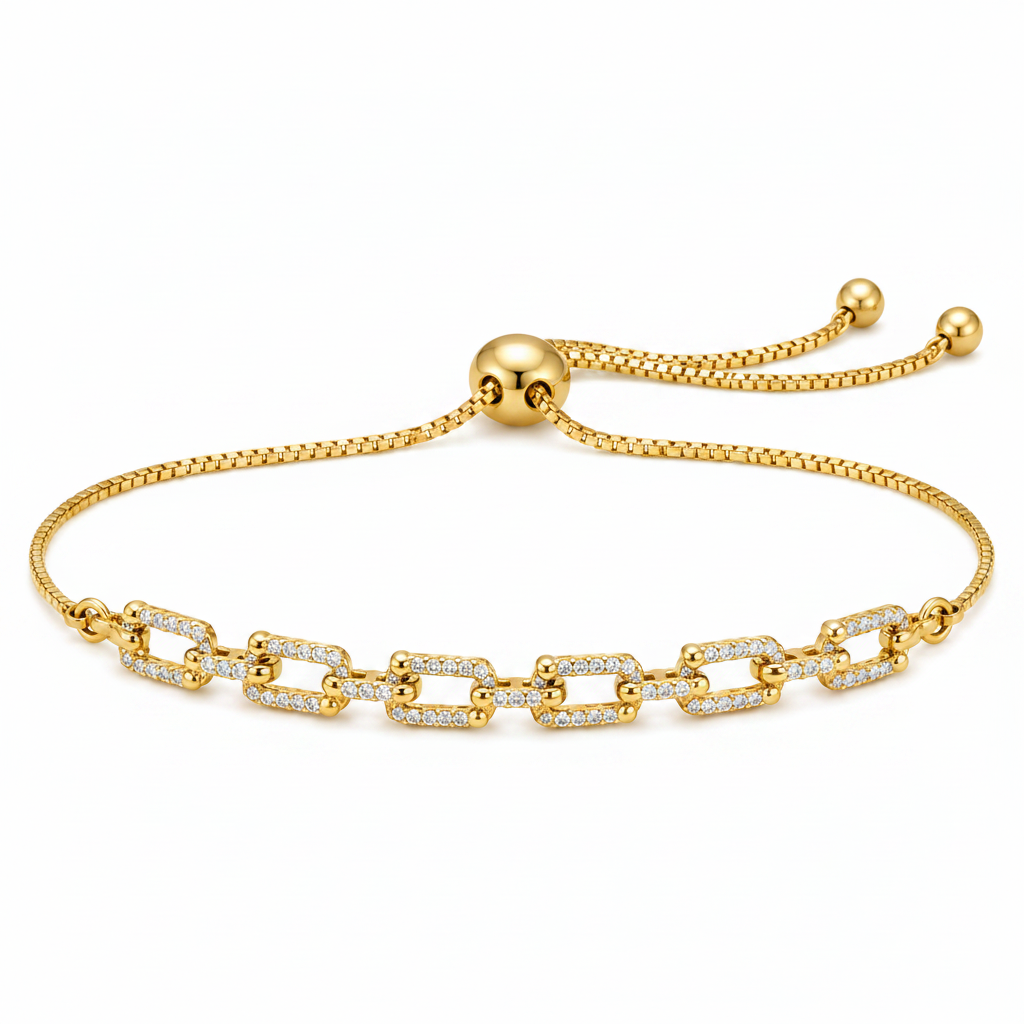 Adjustable Pavé Chain Bracelet