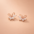Gold Half Bloom Stud Earrings