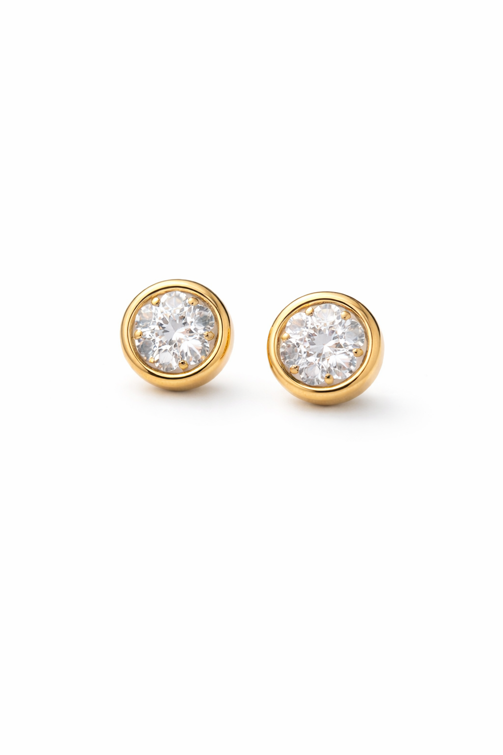 Classic Round CZ Solitaire Studs