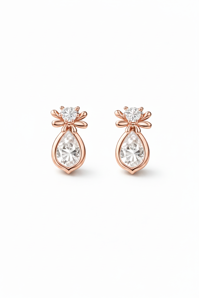 CZ Luxe Pouch Stud Earrings