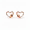 Double Heart Sparkle Studs