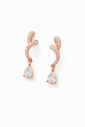 Rose Gold Swirl Dangle Earrings
