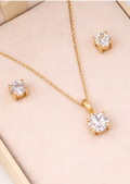 Luxe Round Solitaire Pendant Set