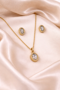 Oval Halo Elegance Pendant Set
