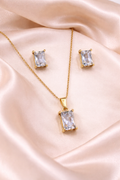 Emerald Cut Shine Pendant Set