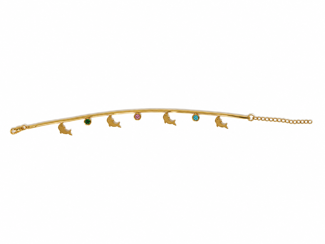 Dainty Dolphin Charm Bracelet