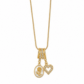 Elegant Heart & Rose Charm Necklace