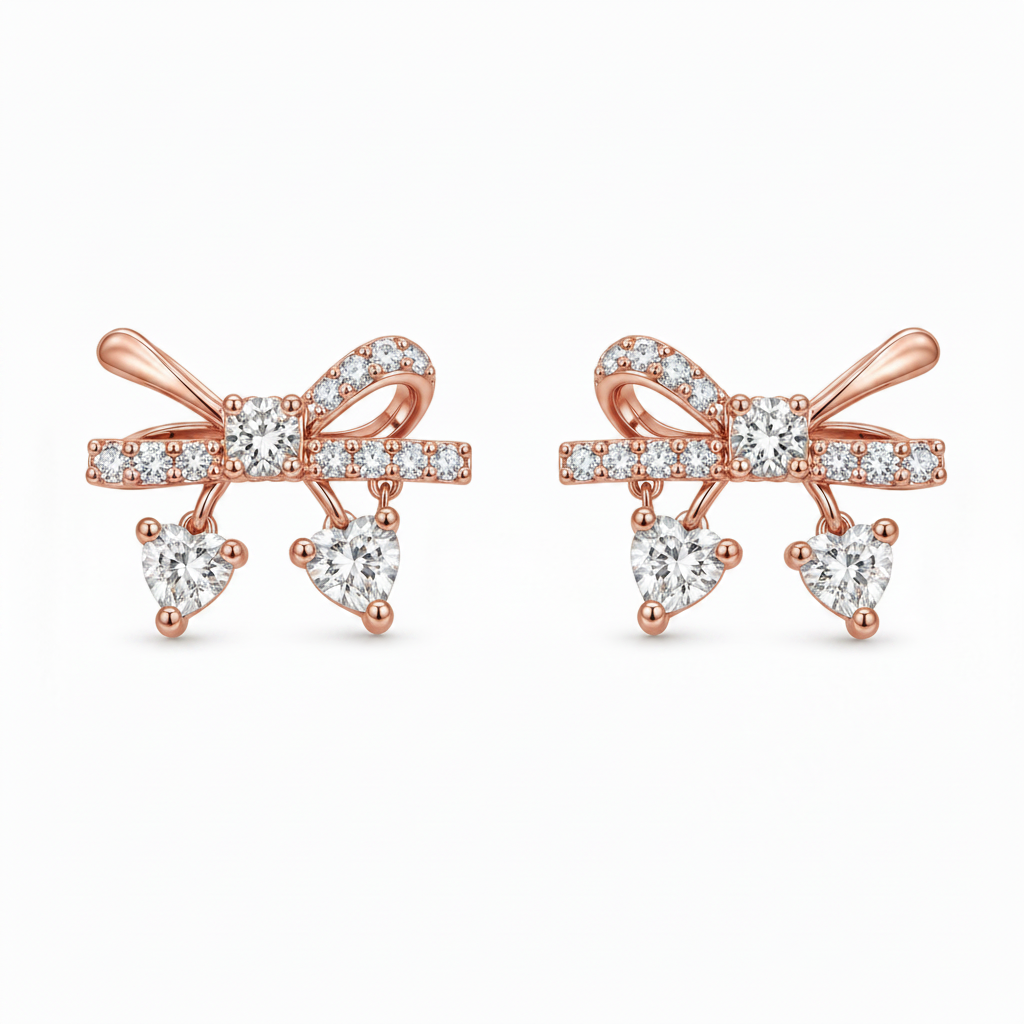 Contemporary Bow Design Stud Earrings