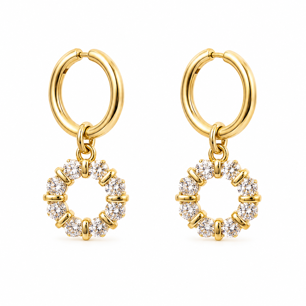 Luna Crystal Halo Hoops