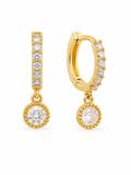 Celeste Solitaire Drop Hoops