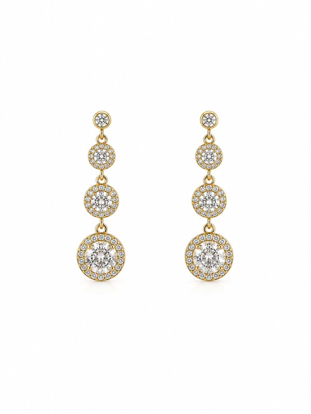 Gold Circle Drop Earrings