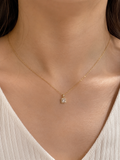 Minimal Gold Square Crystal Pendant Necklace