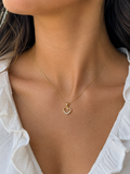 Delicate Gold Heart Crystal Pendant Necklace