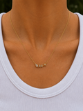 Three-Stone Cluster and Star Pendant Necklace