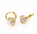Aura Golden Oval Gem Drop Huggies