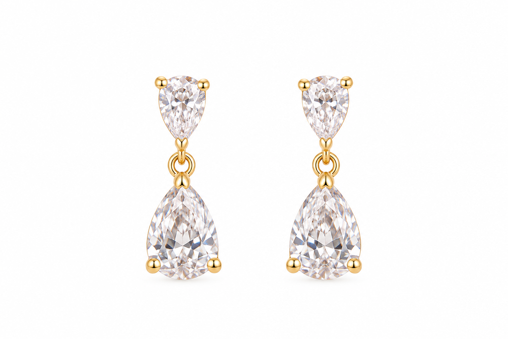 Lumina Pear-Cut Drop Charm Earrings