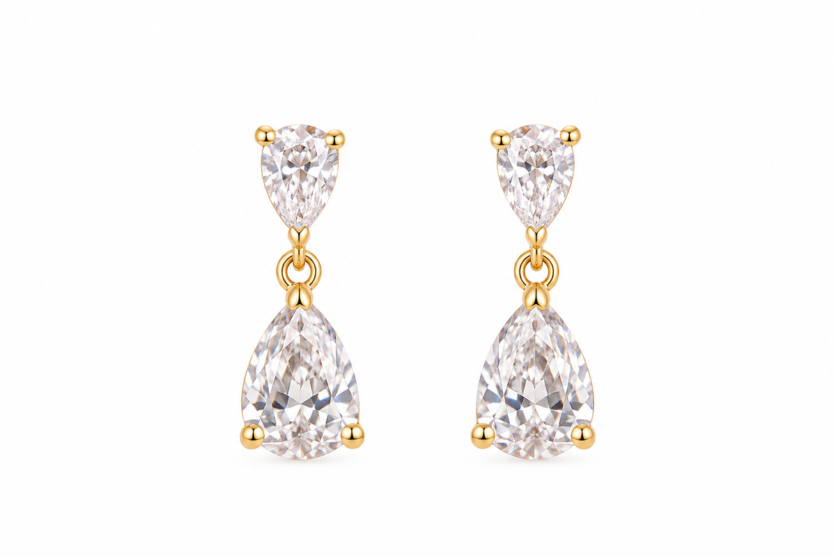 Lumina Pear-Cut Drop Charm Earrings