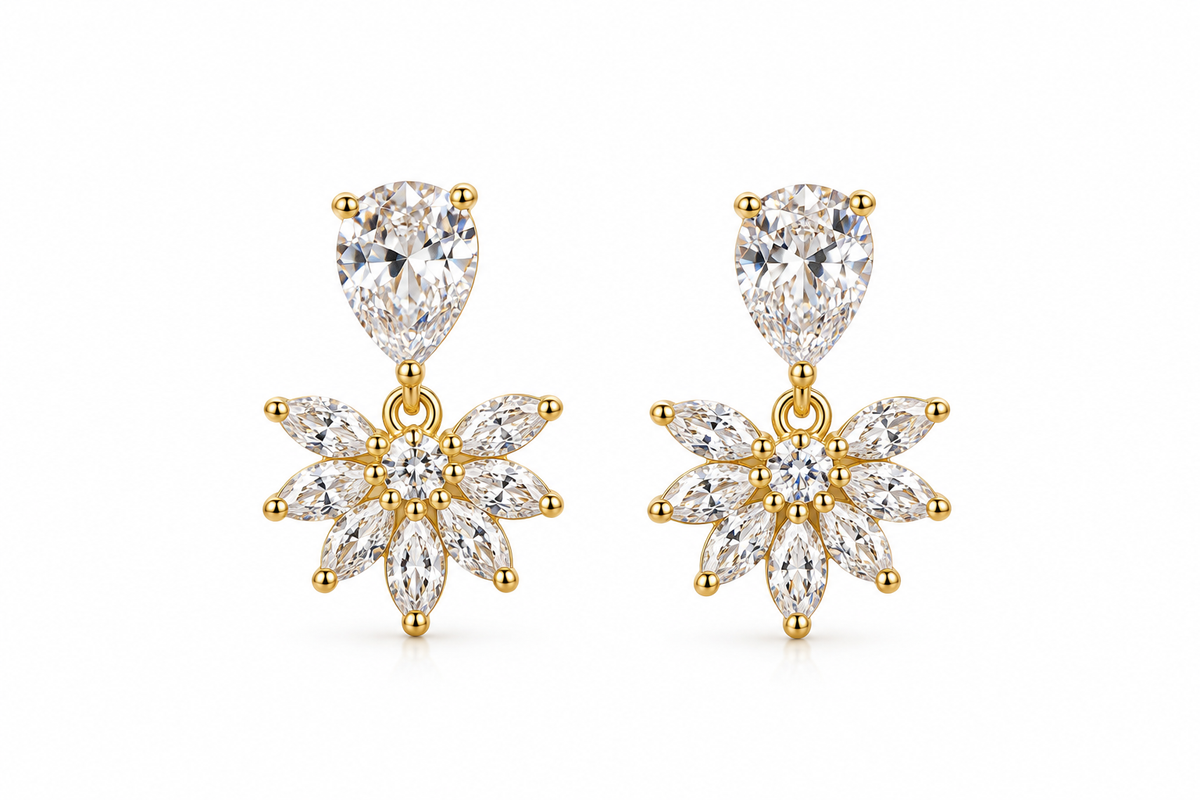 Eternal Petal Diamond Drop Earrings