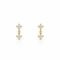 Two-Stone Tiered Solitaire Drop Earrings