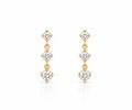 Triple Solitaire Tiered Drop Earrings