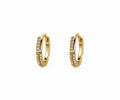 Dual-Row Staggered Pavé Huggie Hoop Earrings