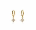 Floral Cluster Drop Huggie Earrings