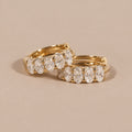 Oval Zirconia Eternity Huggie Hoop Earrings