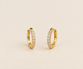 Sparkling Gold Huggie Hoop Earrings