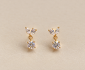 Marquise Leaf & Solitaire Drop Earrings