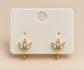 Gold Marquise Crystal Crown Huggie Hoop Earrings