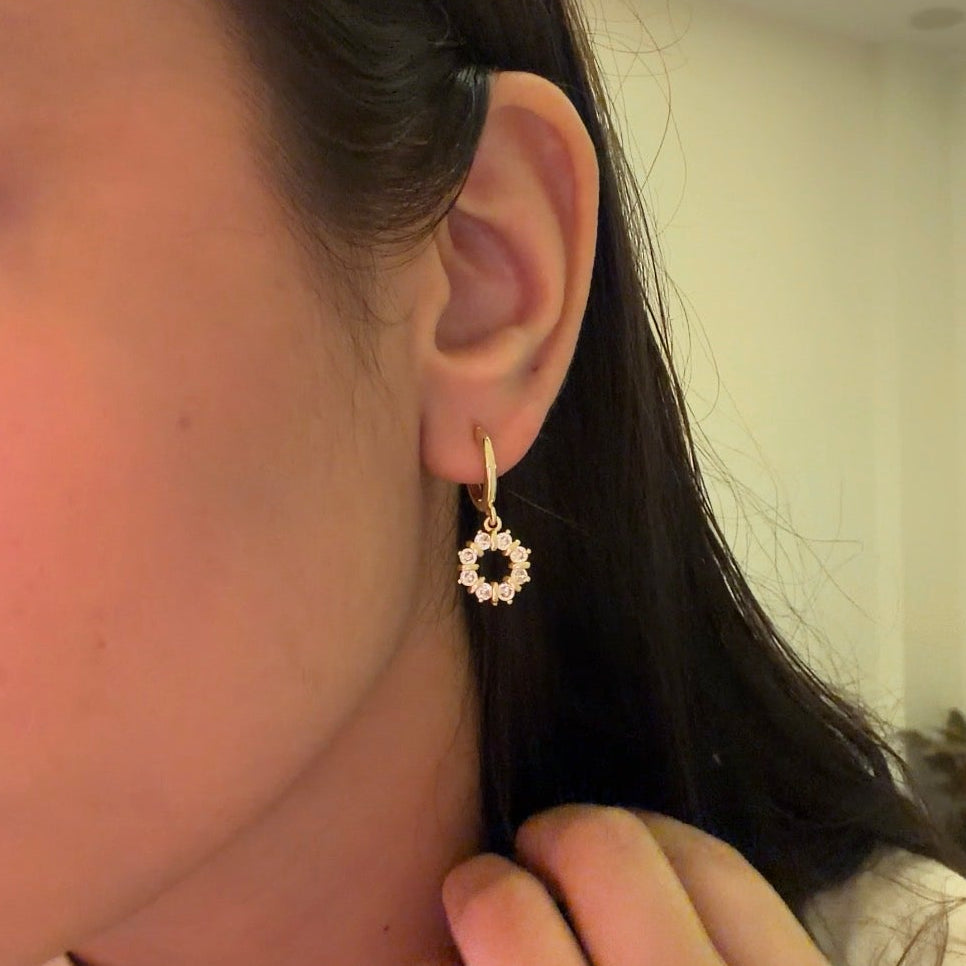 Luna Crystal Halo Hoops
