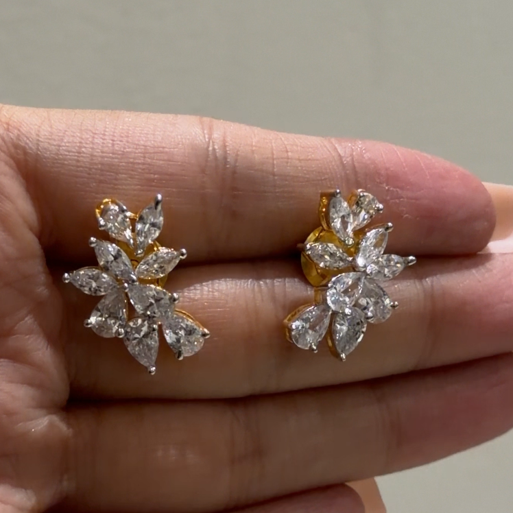 Radiant Marquis & Pear Cluster Studs