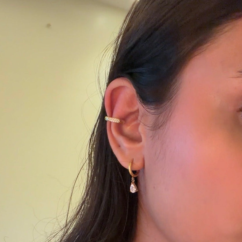 Pavé Crystal Gold Ear Cuff5