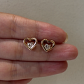 Dimensional Heart Stud Earrings