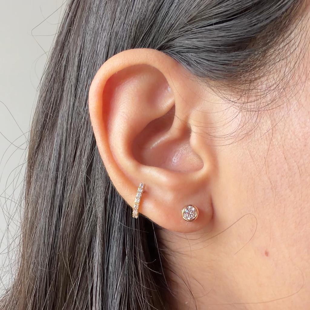 Classic Round CZ Solitaire Studs