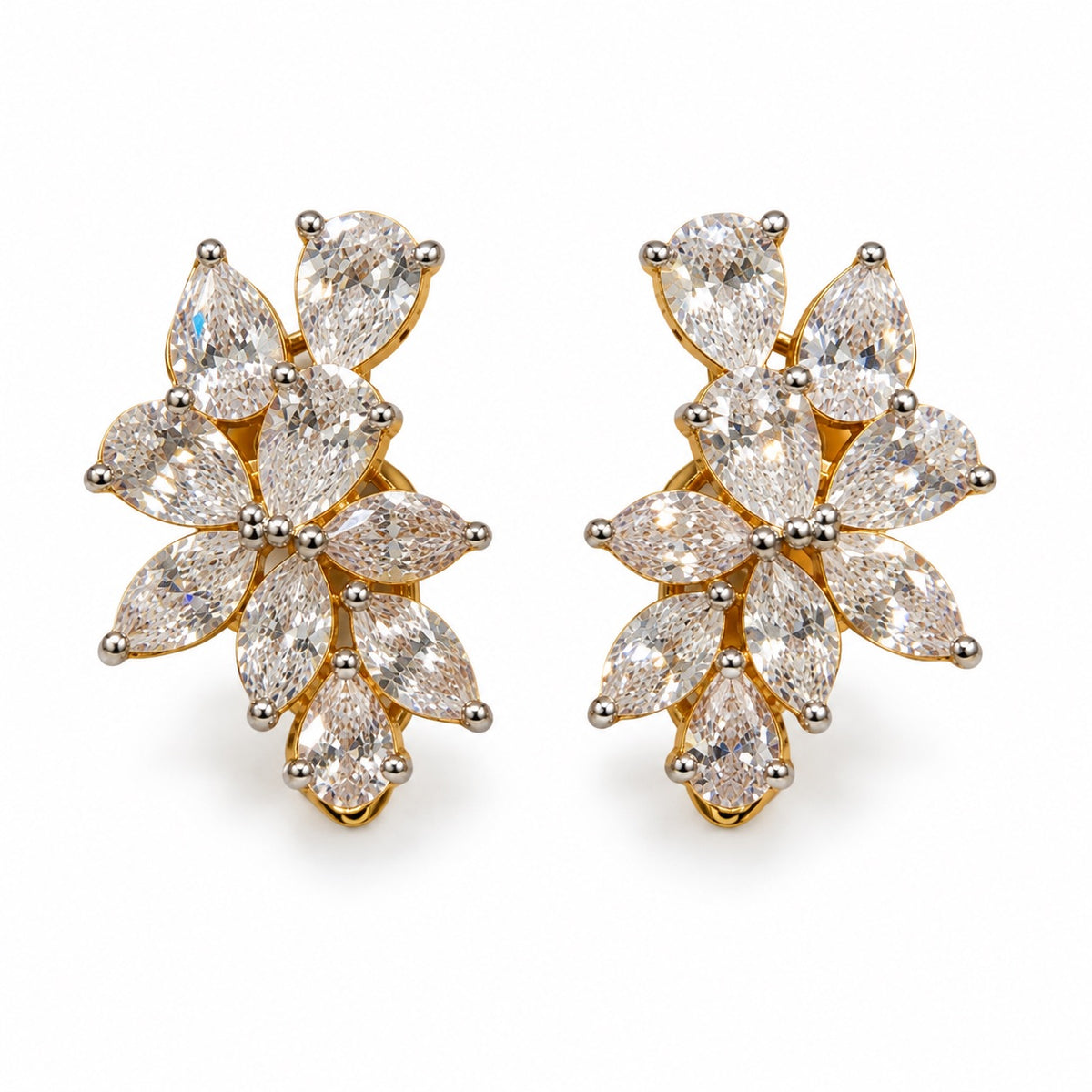 Radiant Marquis & Pear Cluster Studs