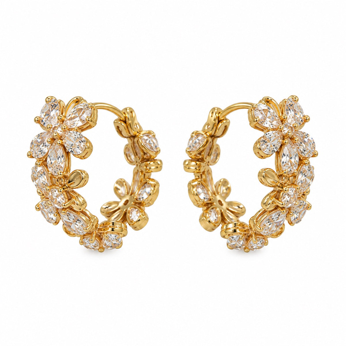 Blossom Cluster Huggie Hoop Earrings