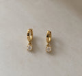 Round Solitaire Drop Huggie Earrings