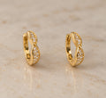 Twisted Pavé Gold Huggie Hoop Earrings