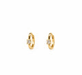 Solitaire Accent Gold Huggie Hoop Earrings