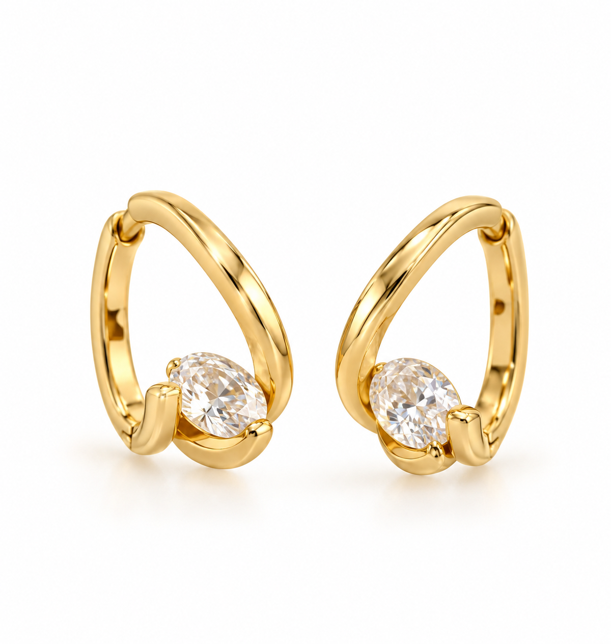 Mirage 3D Twisted Gold Hoop Earrings