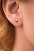 Gold Sphere Stud Earrings
