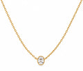 Radiant Oval Bezel Solitaire CZ Necklace